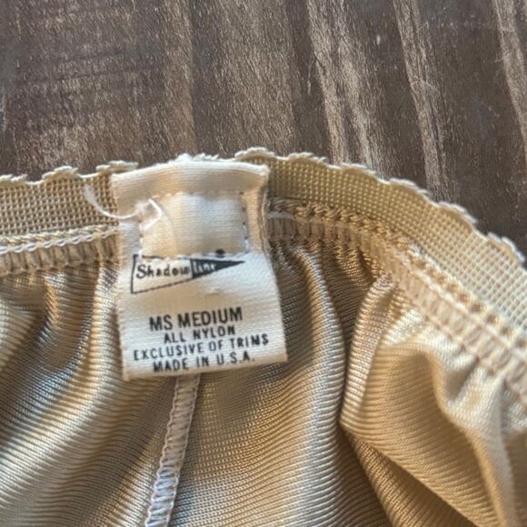 Vintage Shadowline Hand Dyed Nylon Slip Skirt with Small Side Lace Slit - Medium - Picture 7 of 8